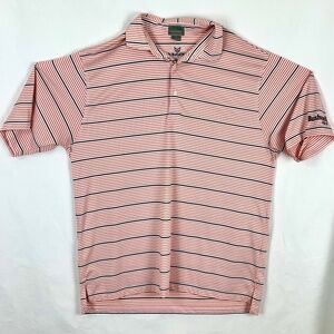 Fennec Polo Mens Shirt L Red White and Blue Stripes Bushnell Golf Shirt Gift